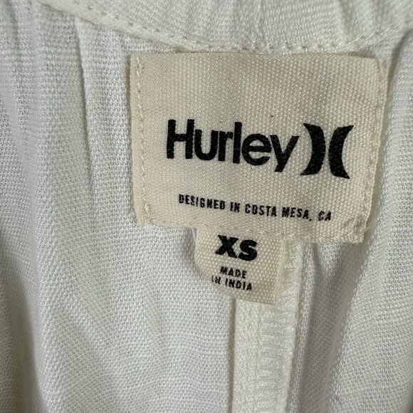 Hurley Off White Wide Leg Jumpsuit XS NWT Boho Beach Lightweight Summer Flowy - Picture 7 of 11